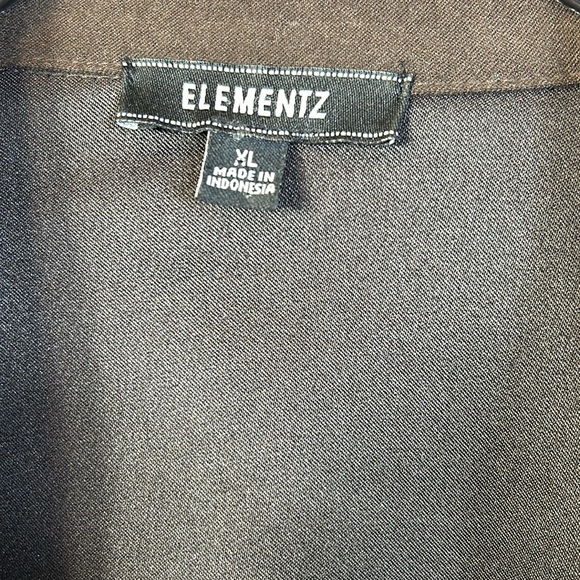 Elementz Brown Blazer Size XL One Button Closure Front Pockets Fabric Block - Picture 2 of 8